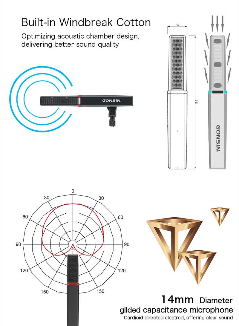 【Unique And Brilliant】leaders Series Rectangular Columnar Short Microphone 【Unique And Brilliant】leaders Series Rectangular Columnar Short Microphone